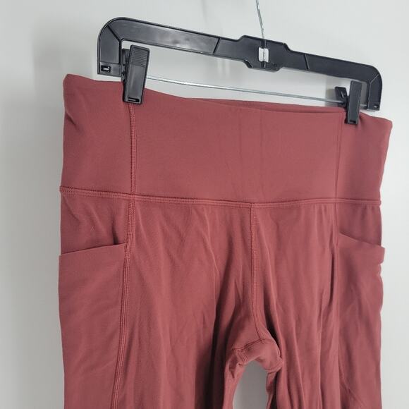 Athleta Antique Burgandy Stash Pocket Salutation Tight Leggings LP - Picture 2 of 10